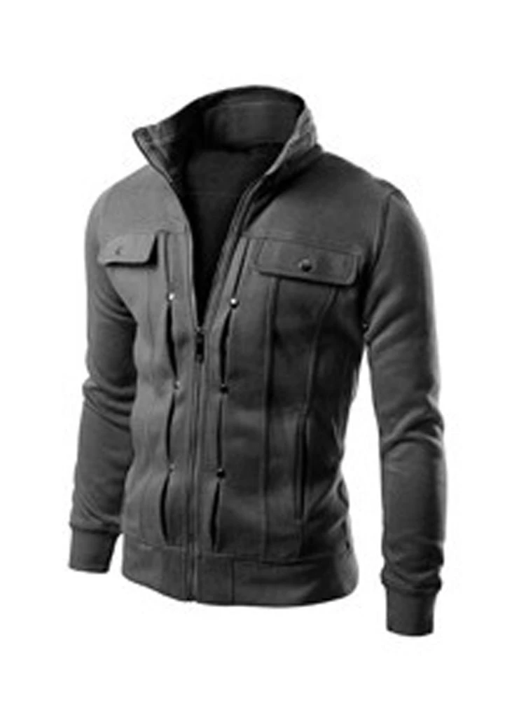 Fashion Solid Zipper Mens Winter Coats 3 Fashion Solid Zipper Mens Winter Coats