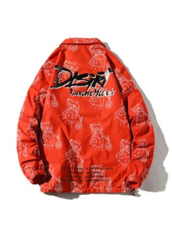 Outdoor Cartoon Printed Versatile Turndown Collar Jacket Coat