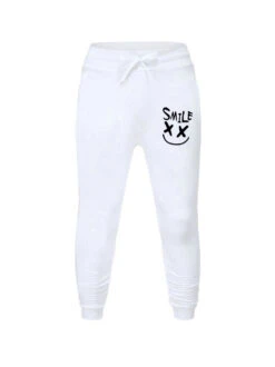 Exercise Print Drawstring Track Long Pants