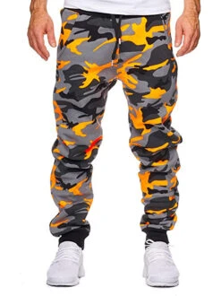 New Camouflage Drawstring Long Pants Men