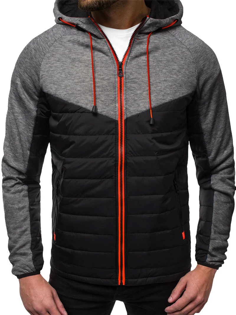 Street Contrast Color Long Sleeve Hoodie Coat 4 Street Contrast Color Long Sleeve Hoodie Coat - Image 2