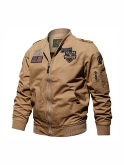 Winter Cotton Stand Collar Cargo Jacket Men