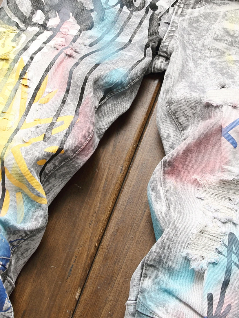 Funny Attractive Graffiti Abstract Long Men Jeans 5 Funny Attractive Graffiti Abstract Long Men Jeans - Image 3