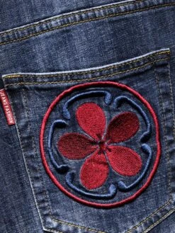 Personality Embroidery Ruched Denim Long Pants -Active Vogue P 20211101160700097 165