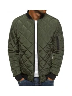 Casual Stand Collar Long Sleeve Mens Winter Jackets