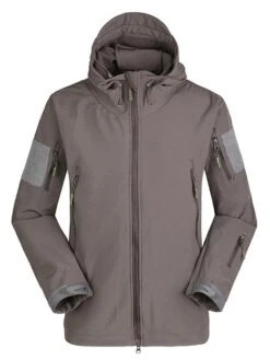 Outdoor Patchwork Front Zipper Long Sleeve Coat