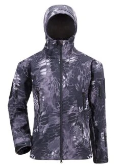 Animal Print Long Sleeve Waterproof Jacket For Men