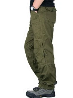 Casual Solid Pocket Mid Waist Long Pants