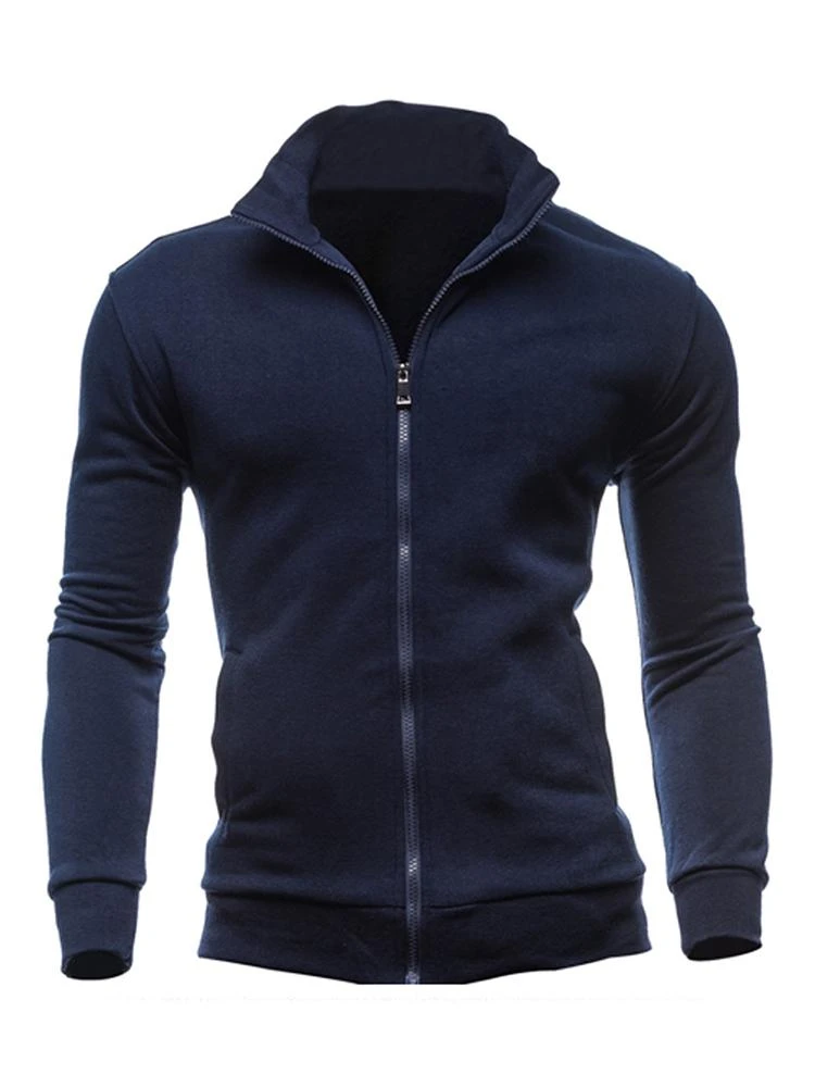 Outdoor Solid Front Zipper Long Sleeve Coat Men 3 Outdoor Solid Front Zipper Long Sleeve Coat Men
