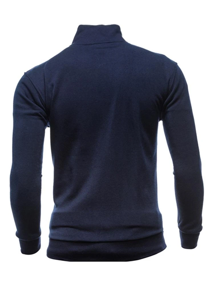 Outdoor Solid Front Zipper Long Sleeve Coat Men 4 Outdoor Solid Front Zipper Long Sleeve Coat Men - Image 2