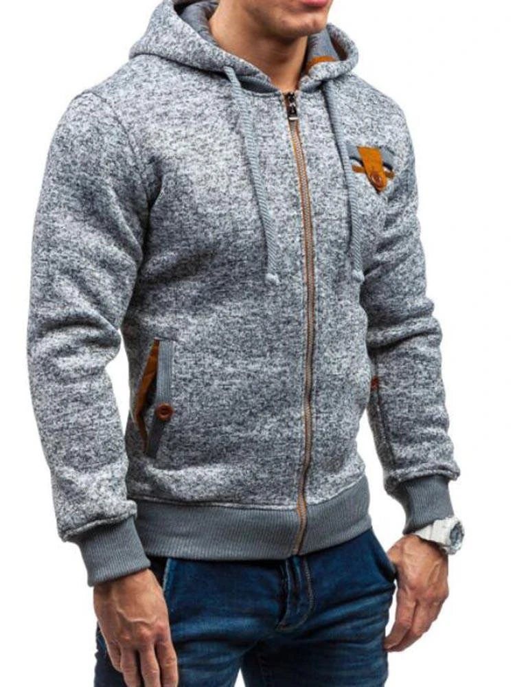 Fall Fashion Men Zipper Long Sleeve Hoodie Short Coat 4 Fall Fashion Men Zipper Long Sleeve Hoodie Short Coat - Image 2