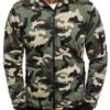 Fashion Camouflage Long Sleeve Hoodie Short Coat