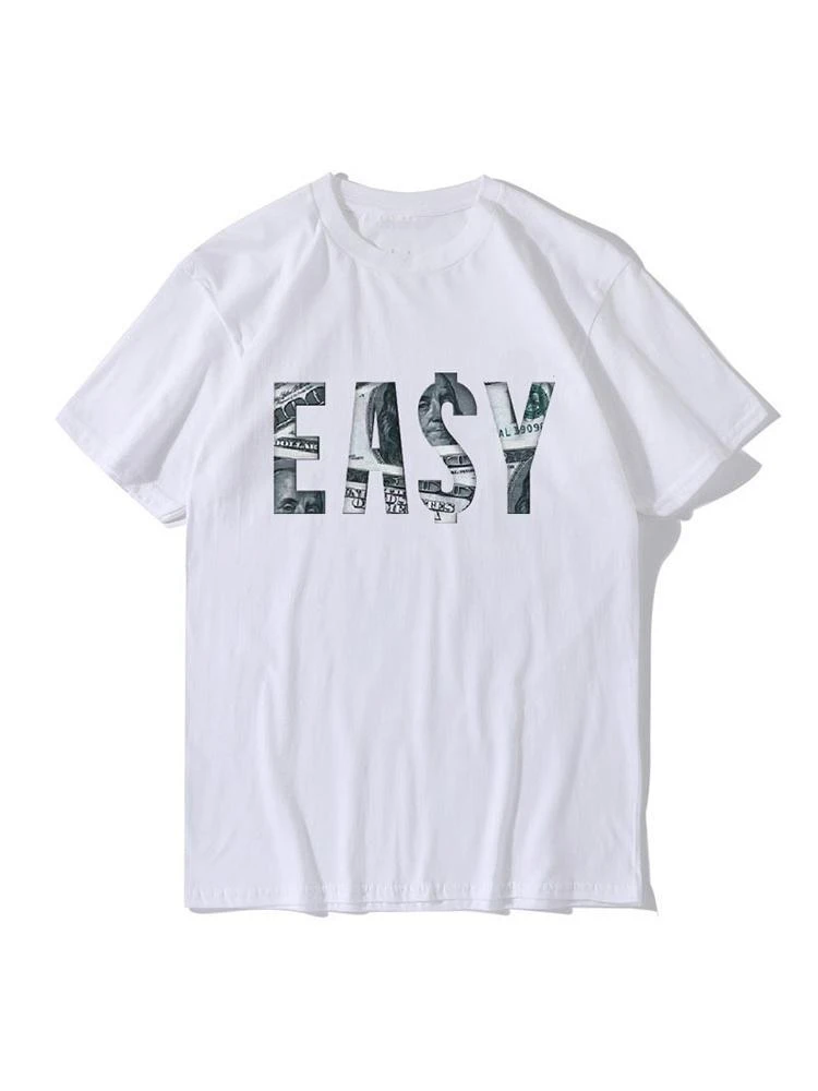 Casual Digital Printing Short Sleeve Mens White Tee 4 Casual Digital Printing Short Sleeve Mens White Tee - Image 2
