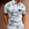 White Tie Dye Short Sleeve Men Polo Shirts -Active Vogue P 20220118151529744 671