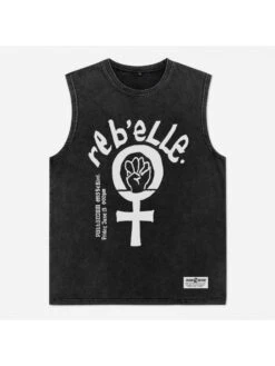 Casual Crew Neck Black Sports Jogger Men Tanks