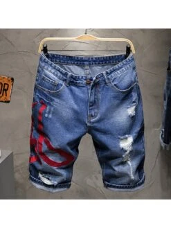 Ripped Ripped Denim Shorts For Men