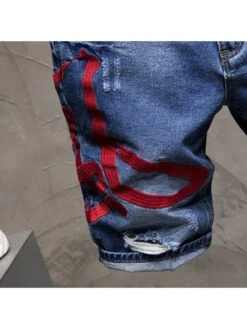 Ripped Ripped Denim Shorts For Men -Active Vogue P 20220409180447043 527