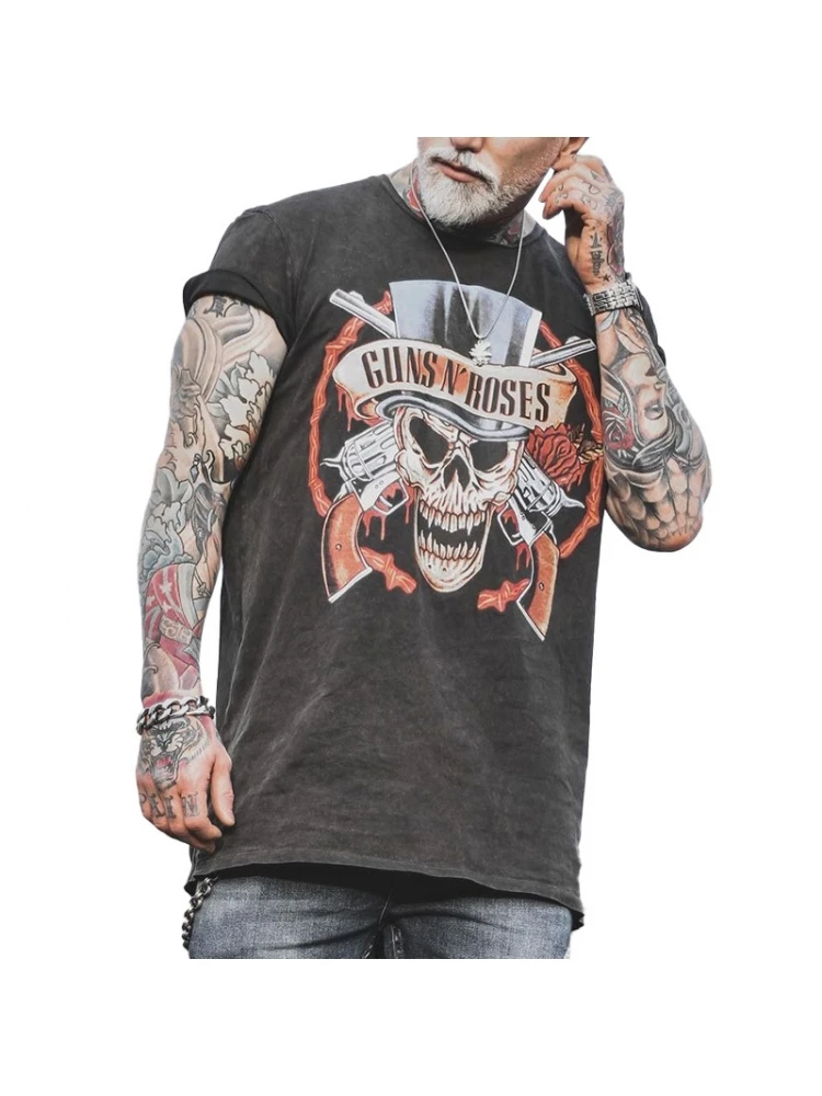 Summer Casual Skull Printed Cotton Short Sleeve Tee 4 Summer Casual Skull Printed Cotton Short Sleeve Tee - Image 2