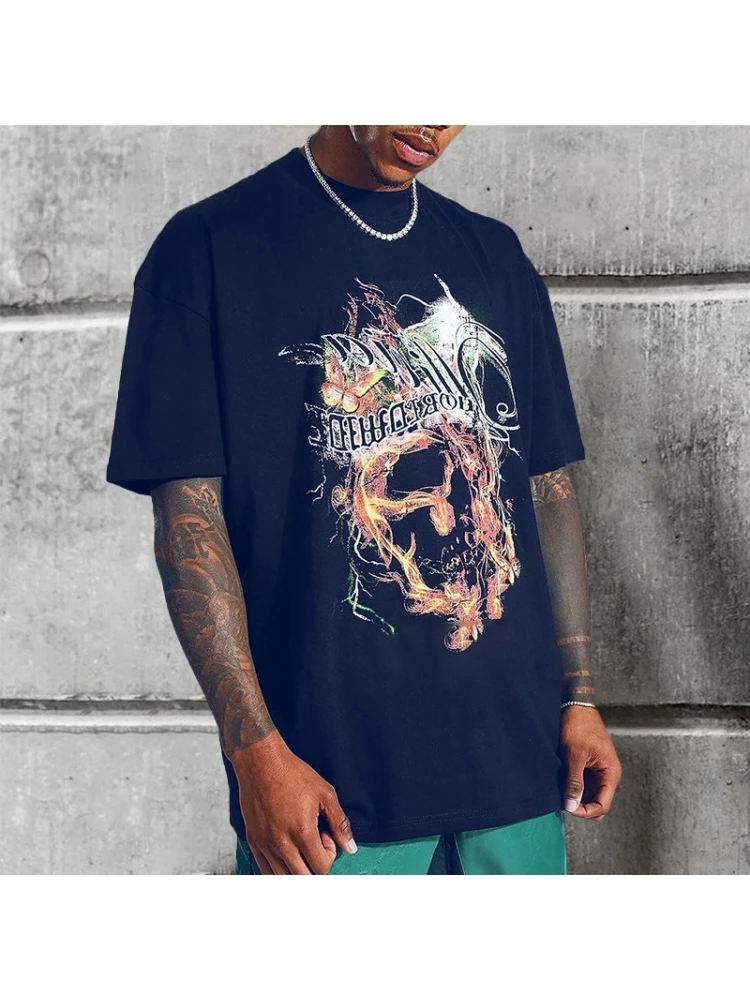 Casual Black Printed Crew Neck Tees For Men 3 Casual Black Printed Crew Neck Tees For Men