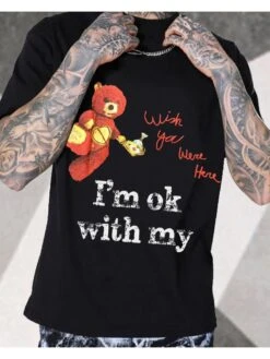 Fashion Printing Short Sleeve Men Tee