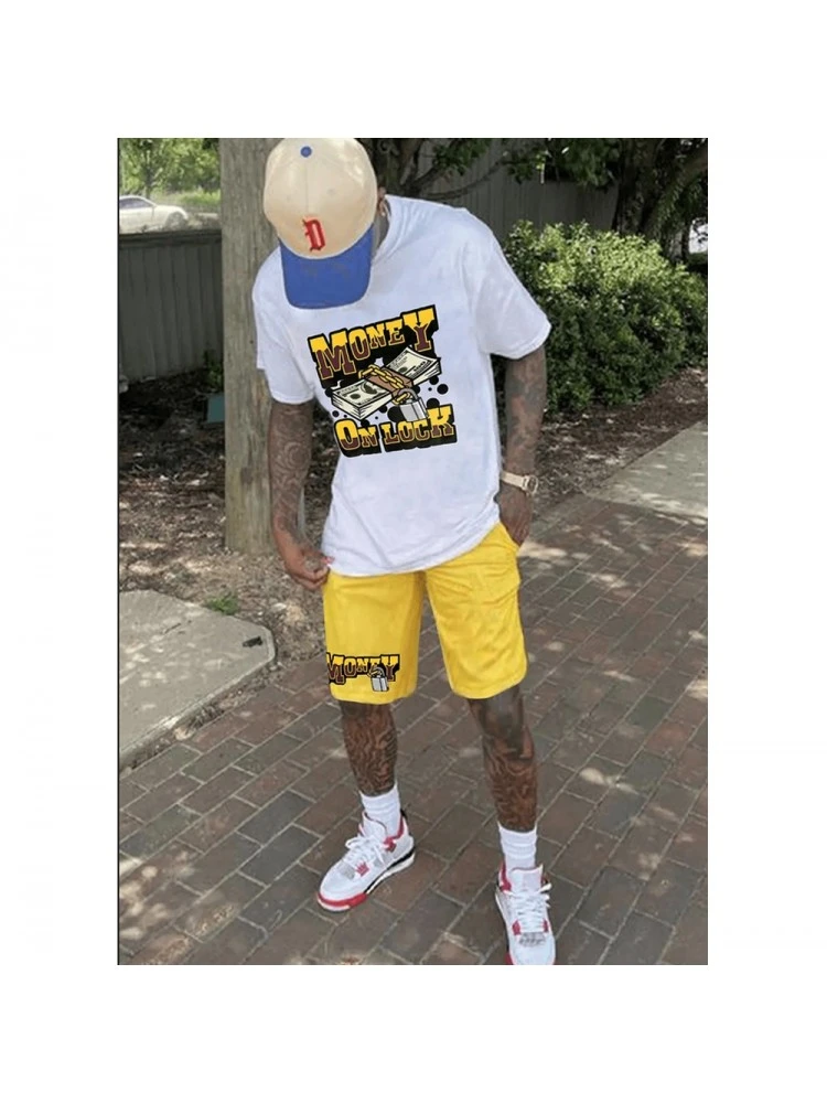 Fashion Short Sleeve Two-piece Pant Suits For Men 3 Fashion Short Sleeve Two-piece Pant Suits For Men