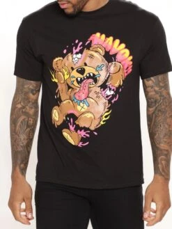 Casual Bear Printing Short Sleeve T-Shirt For Men
