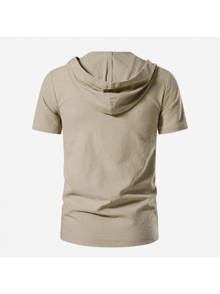 Casual Solid Hooded Men's Shirt 5 Casual Solid Hooded Men's Shirt - Image 3