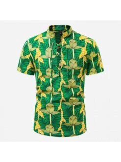 Summer Beach Printed Short Sleeve Shirt For Men