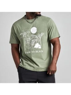 Casual Leisure Printing Round Neck Men's Tee