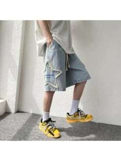 Leisure Denim Raged Hem Men's Five-point Pants -Active Vogue P 20220524031641282 657