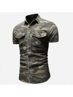 Fashion Camouflage Patchwork Men's Shirts 9 Fashion Camouflage Patchwork Men's Shirts -Active Vogue P 20220606182744721 345