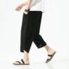 Summer Solid Drawstring Linen Casual Pants -Active Vogue P 20220606213701625 523
