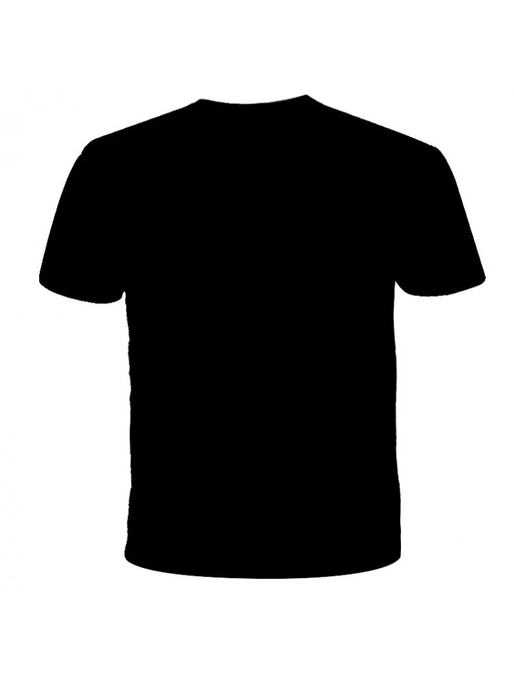 Printed Black Loose Street Tees For Men 6 Printed Black Loose Street Tees For Men - Image 4