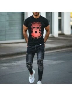 Fashion Street Printed Short Sleeve Tee For Men
