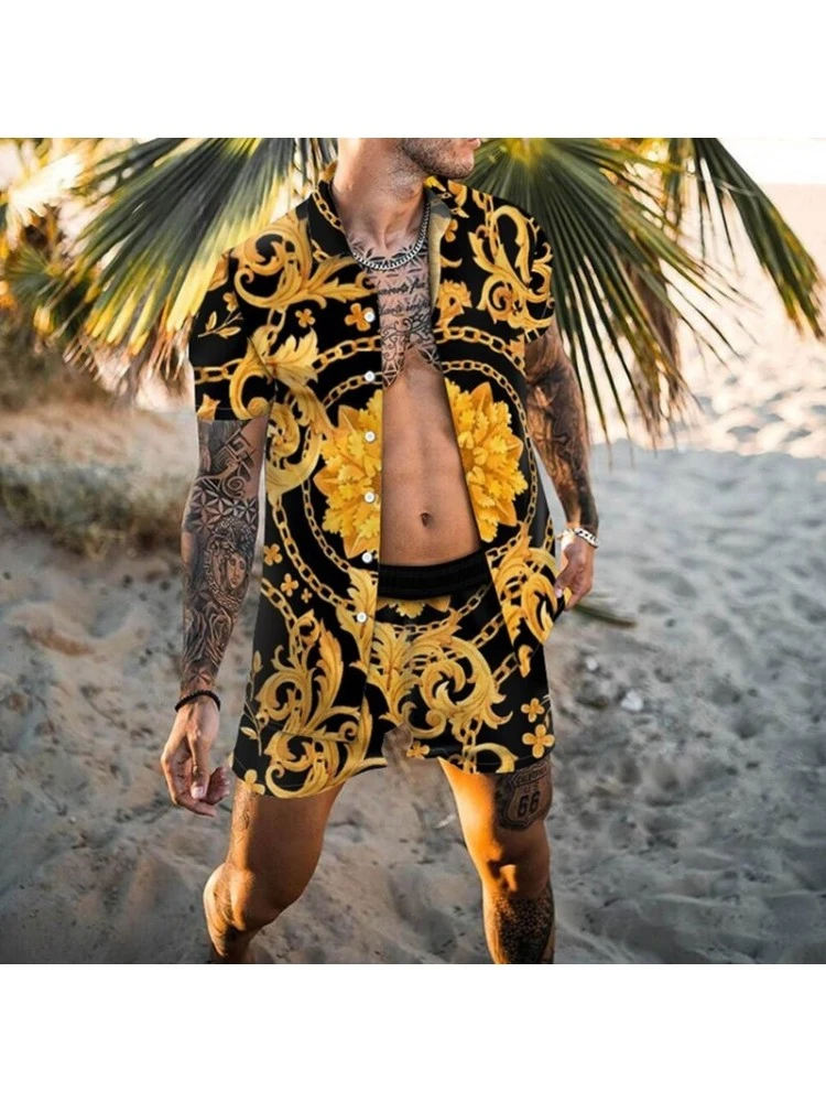 Hawaii Printed 2 Piece Short Sets For Men 3 Hawaii Printed 2 Piece Short Sets For Men