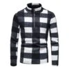 Fashion Standing Collar Zipper Plaid Men's Sweatshirt -Active Vogue P 20220628141256988 502