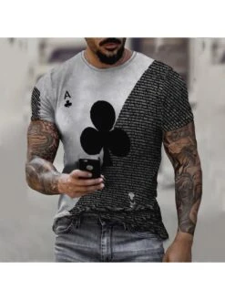 Summer Round Neck Letter Printing Men's Casual T-Shirt