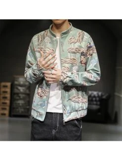 Men's Chinese Style Stand Collar Zipper Up Jacket -Active Vogue P 20220628181500943 952