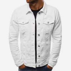 Casual Solid Long Sleeve Jackets For Men