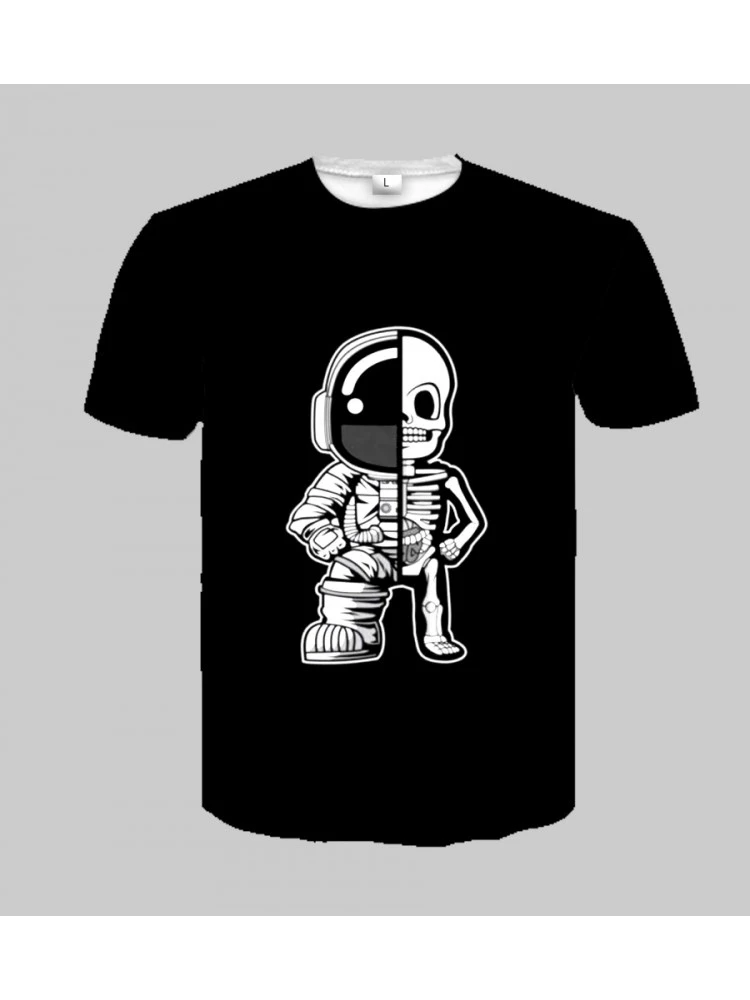 Summer Black Printed Short Sleeve Tees For Men 4 Summer Black Printed Short Sleeve Tees For Men - Image 2