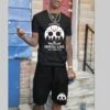 Casual Printed Black Matching 2piece Short Sets For Men -Active Vogue P 20220720175158714 808