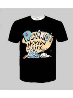 Cute Cartoon Graphic Black Short Sleeve Men Tees -Active Vogue P 20220720175414426 821