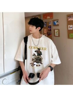 Summer Fashion Letter Printing Round Neck Men's T-Shirt