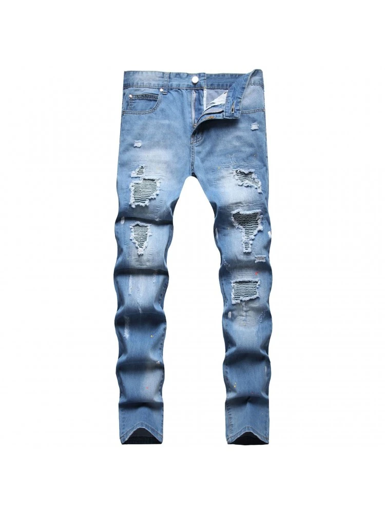 Fashion Men Straight Leg Denim Jeans 3 Fashion Men Straight Leg Denim Jeans