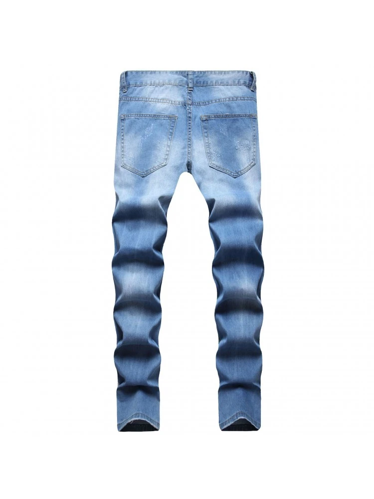 Fashion Men Straight Leg Denim Jeans 4 Fashion Men Straight Leg Denim Jeans - Image 2