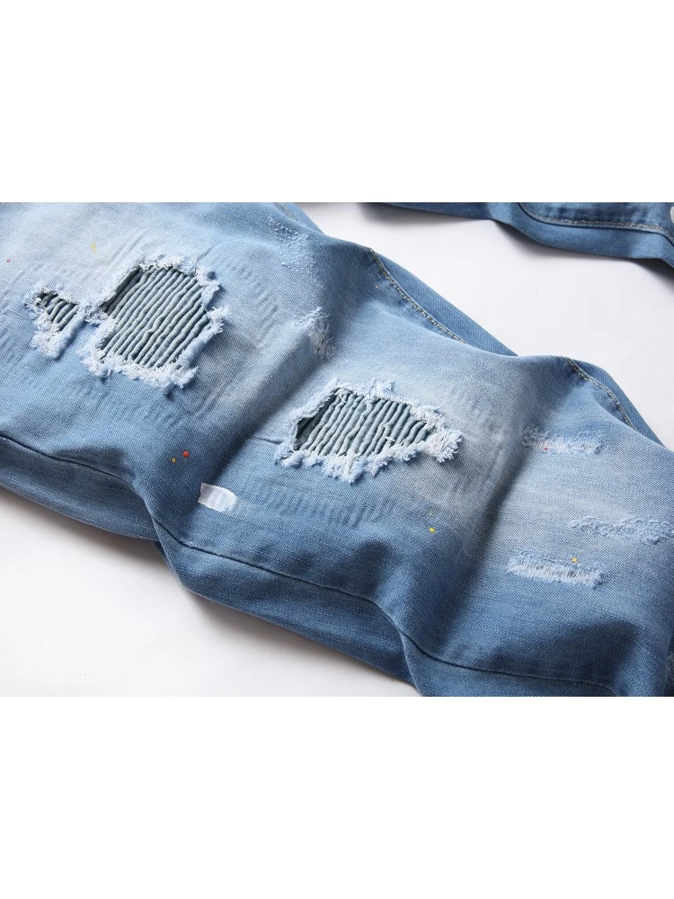 Fashion Men Straight Leg Denim Jeans 7 Fashion Men Straight Leg Denim Jeans - Image 5