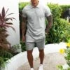 Men's Casual Pure Color Two-Piece Shorts Set 1 Men's Casual Pure Color Two-Piece Shorts Set -Active Vogue P 20220726151200740 855