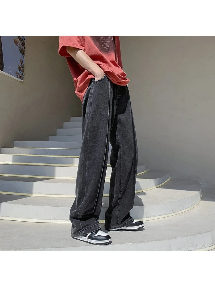 Summer Versatile Men's Pure Color Straight Jeans 4 Summer Versatile Men's Pure Color Straight Jeans - Image 2