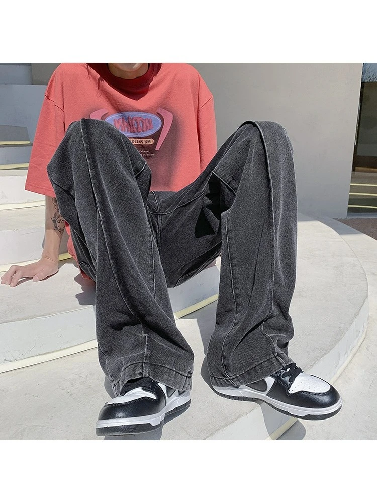 Summer Versatile Men's Pure Color Straight Jeans 6 Summer Versatile Men's Pure Color Straight Jeans - Image 4