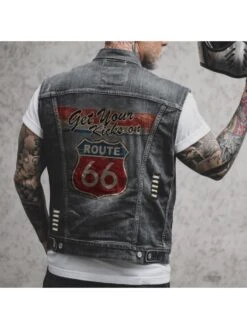 Street Ripped Pattern Sleeveless Denim Jackets